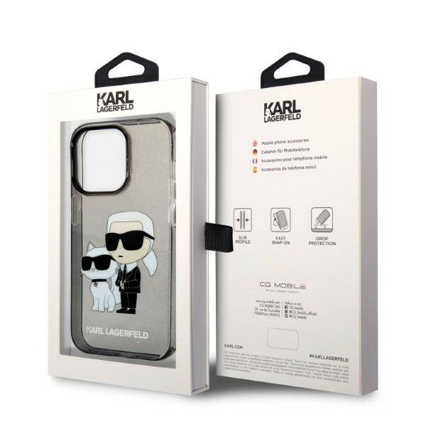 Karl Lagerfeld Choupette Glitter | Etui do iPhone 14 Pro - BLACK