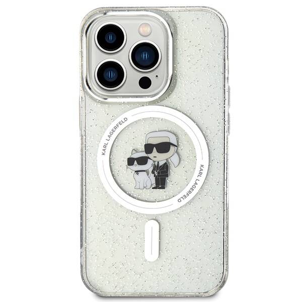 Karl Lagerfeld Choupette Glitter MagSafe | Etui do iPhone 15 Pro Max - TRANSPARENT