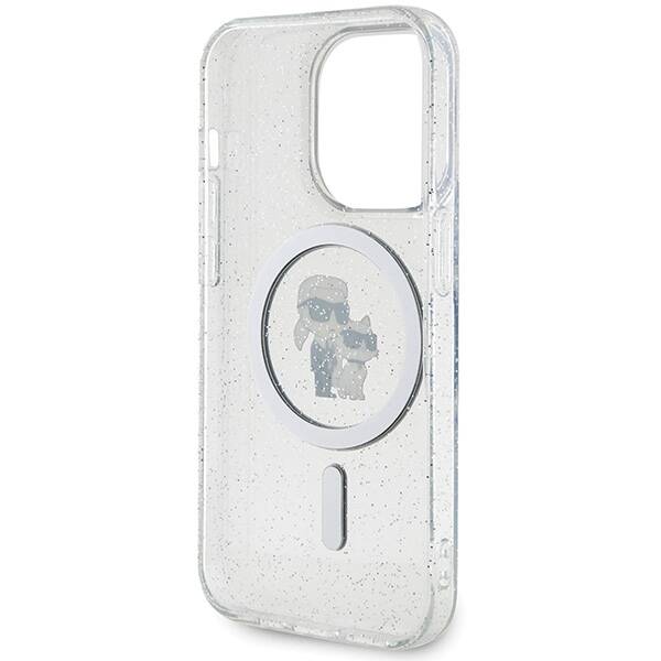 Karl Lagerfeld Choupette Glitter MagSafe | Etui do iPhone 15 Pro Max - TRANSPARENT