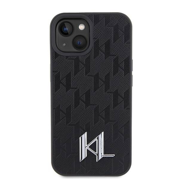 Karl Lagerfeld ETUI LEATHER MONOGRAM HOT STAMP METAL LOGO do iPhone 15 / 14 / 13