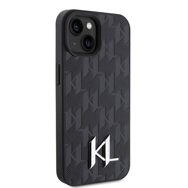 Karl Lagerfeld ETUI LEATHER MONOGRAM HOT STAMP METAL LOGO do iPhone 15 / 14 / 13