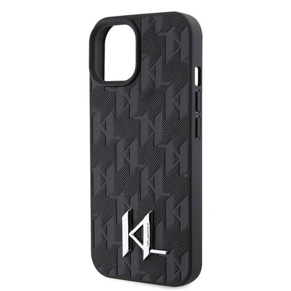 Karl Lagerfeld ETUI LEATHER MONOGRAM HOT STAMP METAL LOGO do iPhone 15 / 14 / 13