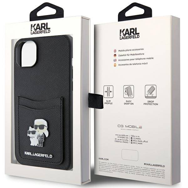 Karl Lagerfeld ETUI SAFFIANO CARDSLOT KARL&CHOUPETTE METAL LOGO do iPhone 15 / 14 / 13