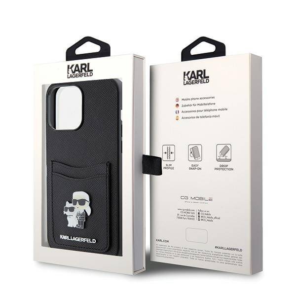 Karl Lagerfeld ETUI SAFFIANO CARDSLOT KARL&CHOUPETTE METAL LOGO do iPhone 15 Pro Max