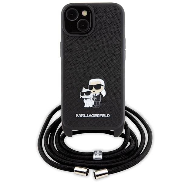 Karl Lagerfeld ETUI SAFFIANO METAL PIN KARL & CHOUPETTE do iPhone 15 / 14 / 13