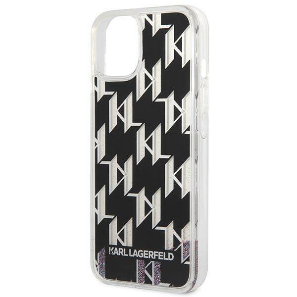 Karl Lagerfeld Glitter Liquid Monogram | Etui do iPhone 14 Plus - BLACK