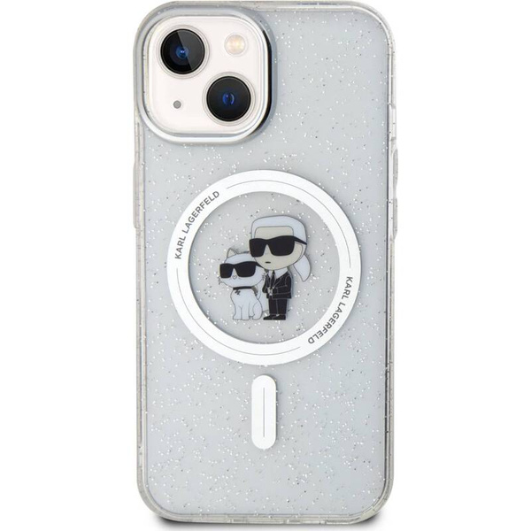 Karl Lagerfeld HardCase Karl&Choupette Glitter MagSafe | Etui do iPhone 15 Plus - TRANSPARENT