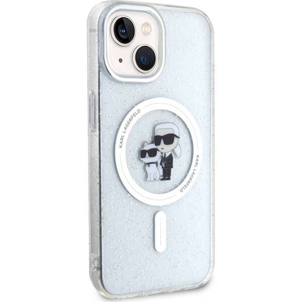 Karl Lagerfeld HardCase Karl&Choupette Glitter MagSafe | Etui do iPhone 15 Plus - TRANSPARENT