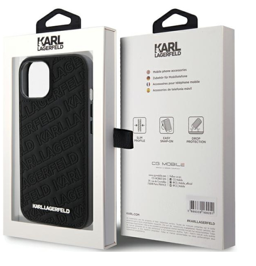 Karl Lagerfeld Hardcase Quilted K Pattern | Etui do iPhone 15 - BLACK