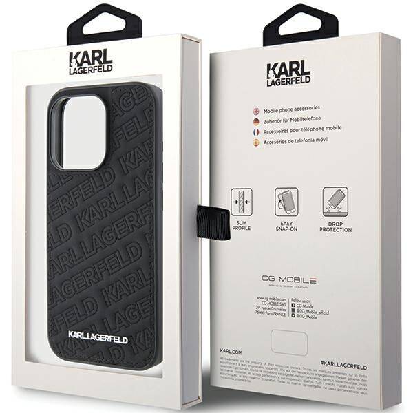 Karl Lagerfeld Hardcase Quilted K Pattern | Etui do iPhone 15 Pro - BLACK