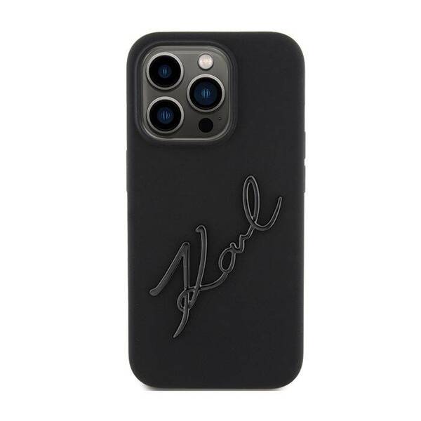 Karl Lagerfeld Hardcase Silicone Karl Script | Etui do iPhone 15 Pro - BLACK