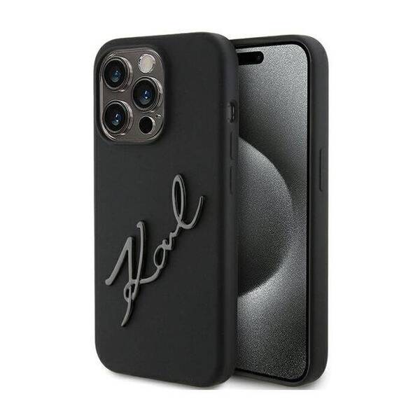 Karl Lagerfeld Hardcase Silicone Karl Script | Etui do iPhone 15 Pro - BLACK