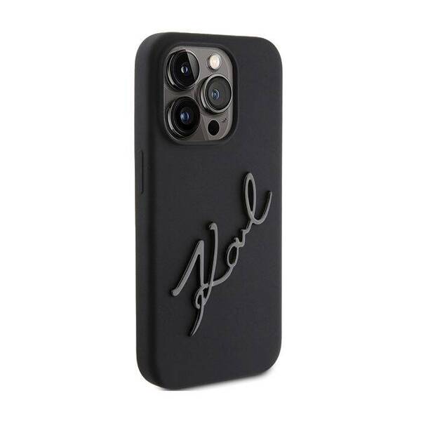 Karl Lagerfeld Hardcase Silicone Karl Script | Etui do iPhone 15 Pro - BLACK