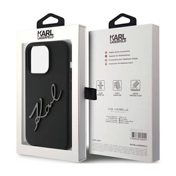 Karl Lagerfeld Hardcase Silicone Karl Script | Etui do iPhone 15 Pro - BLACK