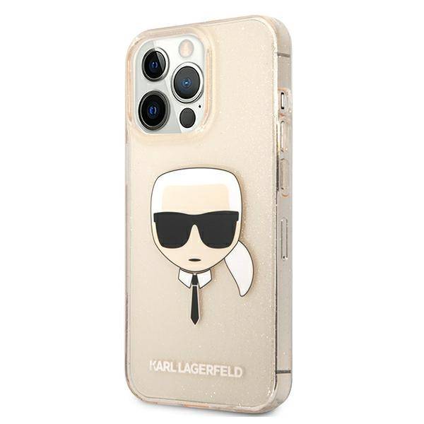 Karl Lagerfeld Head Glitter | Etui do iPhone 13 Pro - GOLD