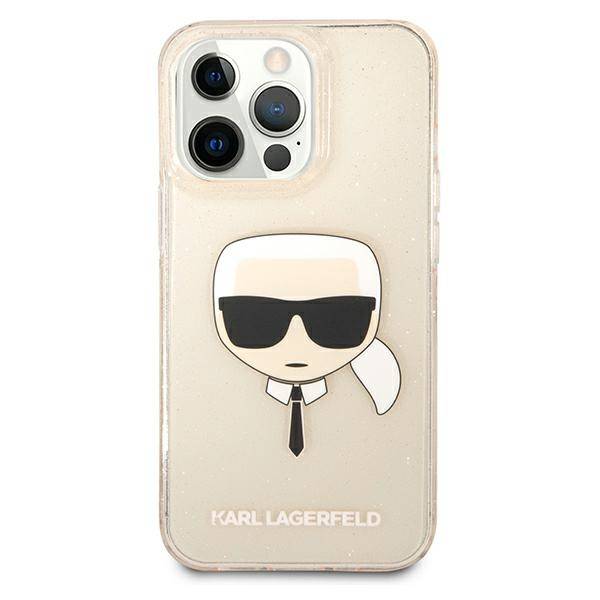 Karl Lagerfeld Head Glitter | Etui do iPhone 13 Pro - GOLD