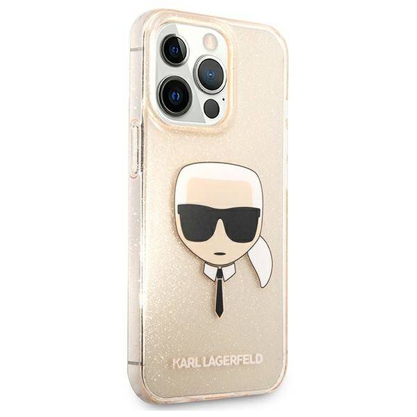 Karl Lagerfeld Head Glitter | Etui do iPhone 13 Pro - GOLD