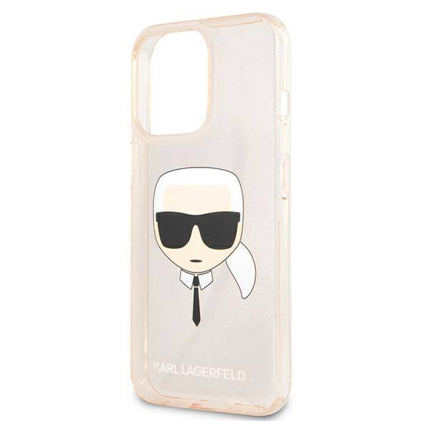 Karl Lagerfeld Head Glitter | Etui do iPhone 13 Pro - GOLD