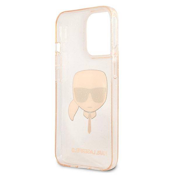 Karl Lagerfeld Head Glitter | Etui do iPhone 13 Pro - GOLD