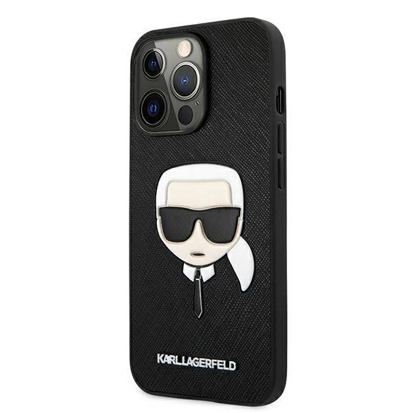 Karl Lagerfeld Head Saffiano | Etui do iPhone 13 Pro - BLACK