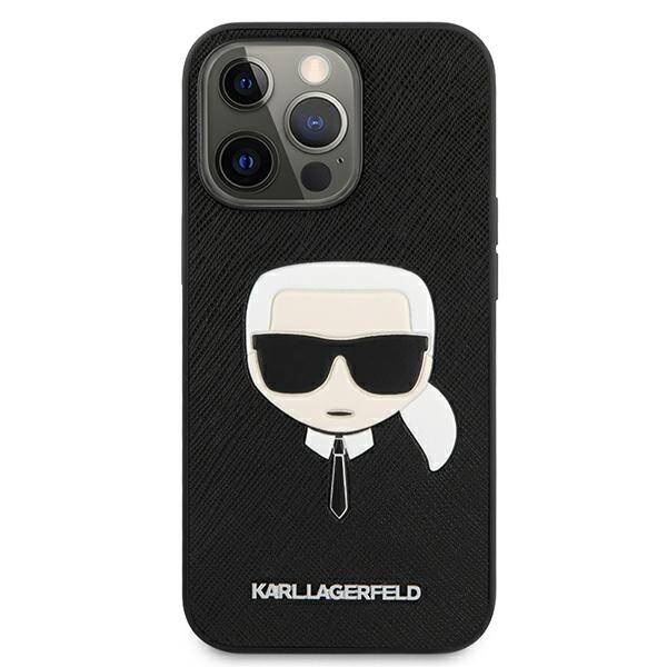 Karl Lagerfeld Head Saffiano | Etui do iPhone 13 Pro - BLACK