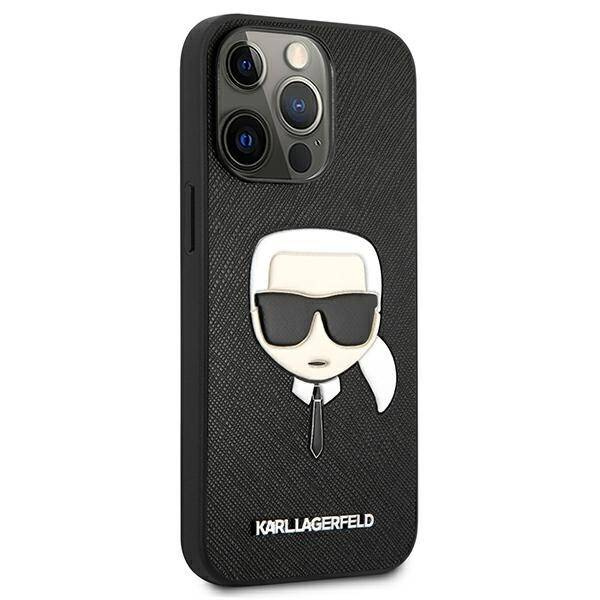 Karl Lagerfeld Head Saffiano | Etui do iPhone 13 Pro - BLACK