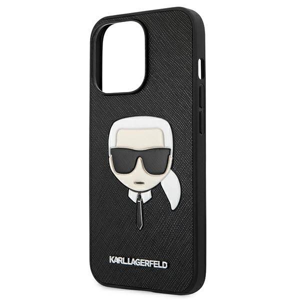 Karl Lagerfeld Head Saffiano | Etui do iPhone 13 Pro - BLACK