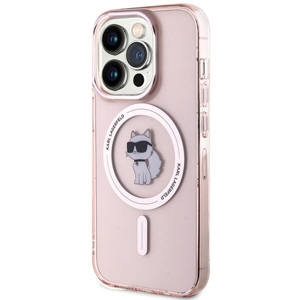 Karl Lagerfeld IML Choupette MagSafe | Etui do iPhone 15 Pro - PINK