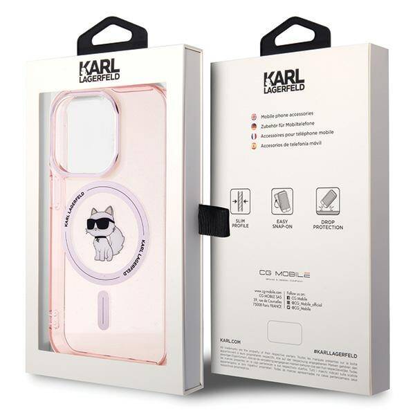 Karl Lagerfeld IML Choupette MagSafe | Etui do iPhone 15 Pro - PINK