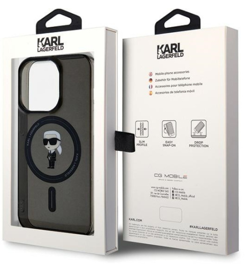 Karl Lagerfeld IML Ikonik MagSafe | Etui do iPhone 14 Pro  - BLACK