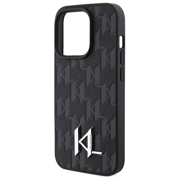 Karl Lagerfeld Leather Monogram Hot | Etui do iPhone 15 Pro Max - BLACK