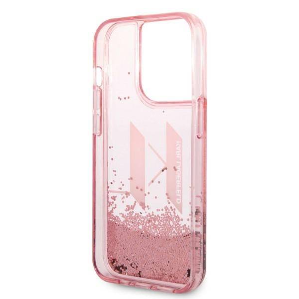 Karl Lagerfeld Liquid Glitter Big KL | Etui do iPhone 14 Pro - PINK