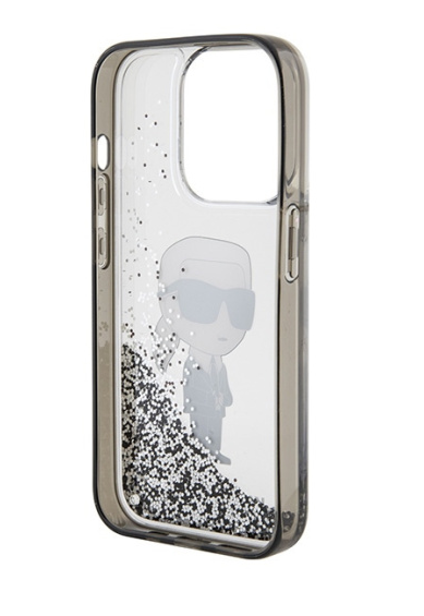 Karl Lagerfeld Liquid Glitter Ikonik  | Etui do iPhone 15 Pro Max - TRANSPARENT