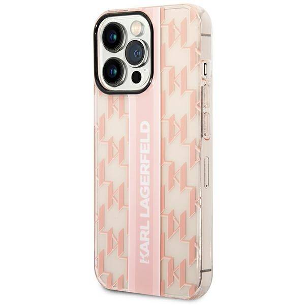 Karl Lagerfeld Mono Vertical Stripe | Etui do iPhone 14 Pro - PINK