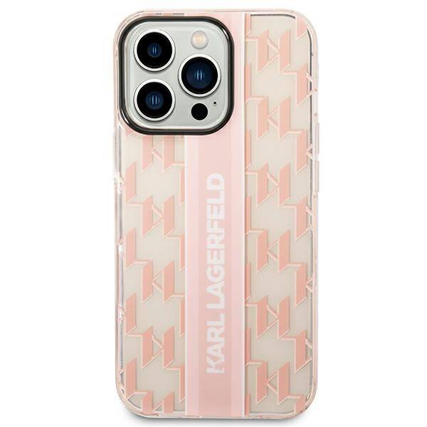 Karl Lagerfeld Mono Vertical Stripe | Etui do iPhone 14 Pro - PINK