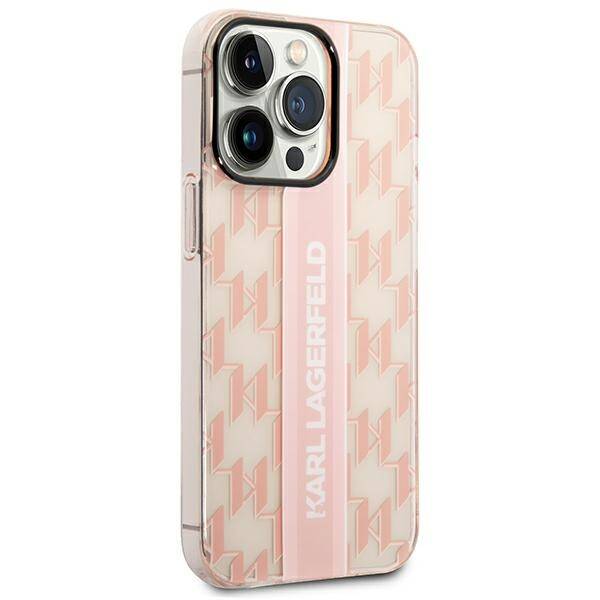 Karl Lagerfeld Mono Vertical Stripe | Etui do iPhone 14 Pro - PINK