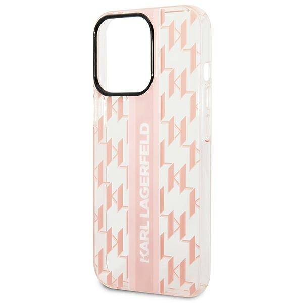 Karl Lagerfeld Mono Vertical Stripe | Etui do iPhone 14 Pro - PINK