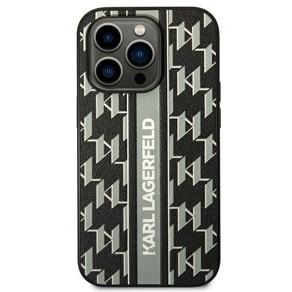 Karl Lagerfeld Monogram Stripe | Etui do iPhone 14 Pro - GREY