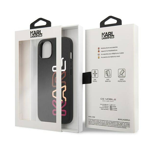 Karl Lagerfeld Multipink Brand | Etui do iPhone 13 - BLACK