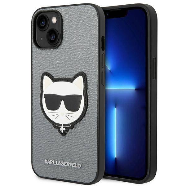 Karl Lagerfeld Saffiano Choupette | Etui do iPhone 14 - SILVER