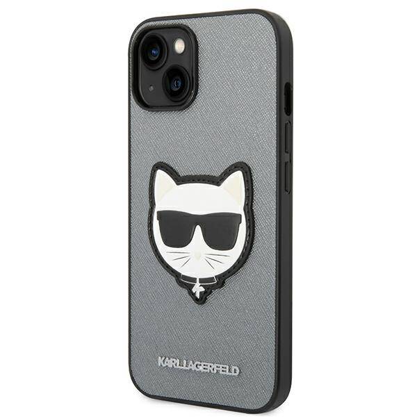 Karl Lagerfeld Saffiano Choupette | Etui do iPhone 14 - SILVER