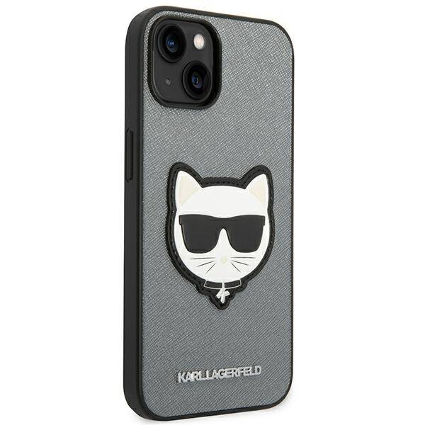 Karl Lagerfeld Saffiano Choupette | Etui do iPhone 14 - SILVER