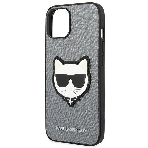 Karl Lagerfeld Saffiano Choupette | Etui do iPhone 14 - SILVER