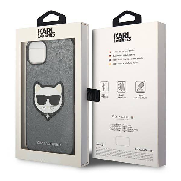 Karl Lagerfeld Saffiano Choupette | Etui do iPhone 14 - SILVER