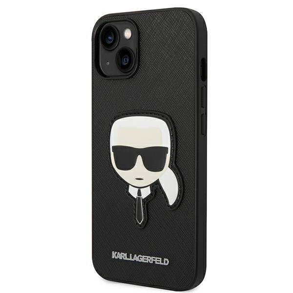 Karl Lagerfeld Saffiano Head Patch | Etui do iPhone 14 Plus - BLACK