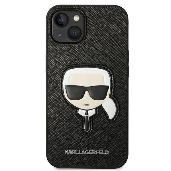 Karl Lagerfeld Saffiano Head Patch | Etui do iPhone 14 Plus - BLACK