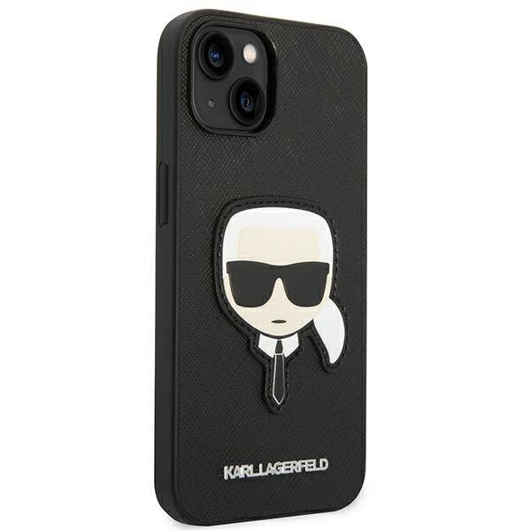 Karl Lagerfeld Saffiano Head Patch | Etui do iPhone 14 Plus - BLACK