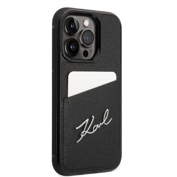 Karl Lagerfeld Signature Logo Cardslot | Etui do iPhone 14 Pro - BLACK