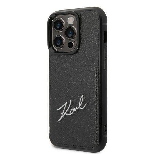 Karl Lagerfeld Signature Logo Cardslot | Etui do iPhone 14 Pro - BLACK