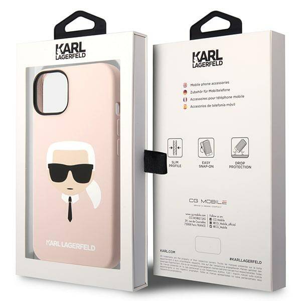 Karl Lagerfeld Silicone Head | Etui do iPhone 14 Plus - PINK